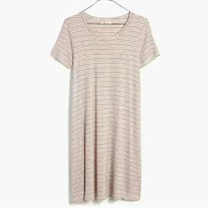 Madewell Striped Cream and Pink Dress